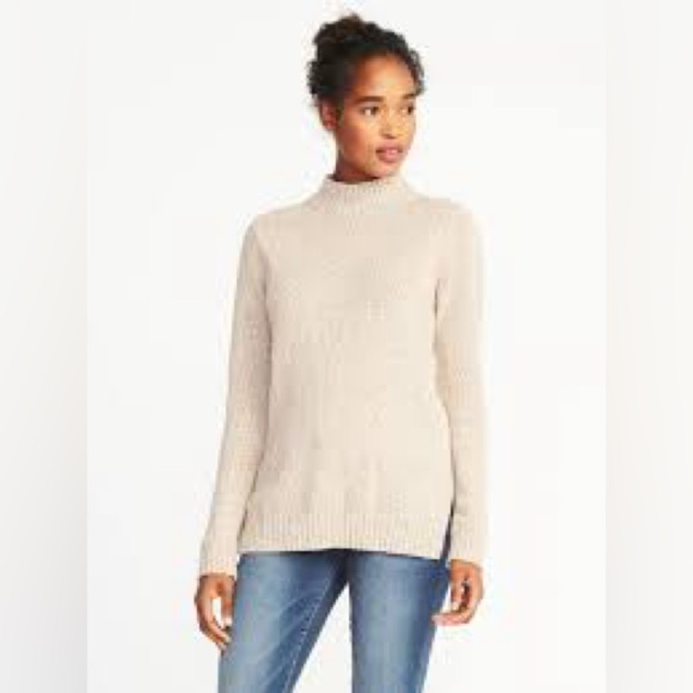 Old Navy Maroon Mockneck Marled Sweater Small